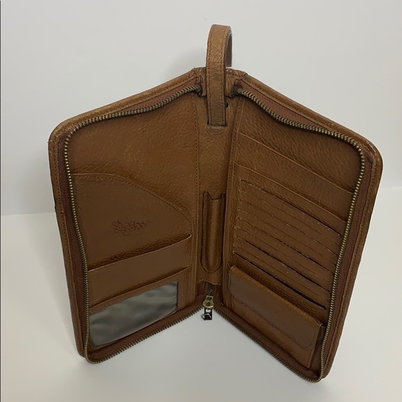 Brown Italian Leather | Business Office Zipper Portfolio Case | Binder Clutch - Picture 6 of 10